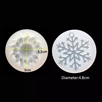 Цветок лотоса Снежинка Красивая смоляная бижутерия 3D-форма для изготовления силиконовых ромашек Инструмент для изготовления подвесок Форма для подсолнуха Эпоксидная смола Изделия ручной работы своими руками snowflake