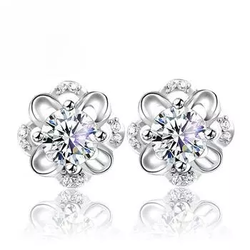 Цветок Маленькие свежие цветы Полые аксессуары Серьги Темперамент Простые модные женские вечерние повседневные аксессуары Подарок на День святого Валентина