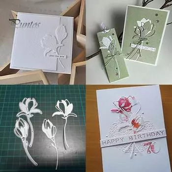 Цветок металлический трафарет DIY скрапбук тиснение бумажные карты ремесло перфоратор трафарет серебряный