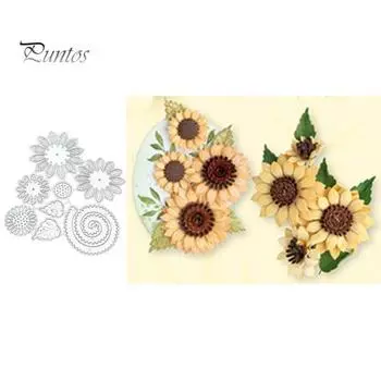 Цветок металлический трафарет DIY записки бумажные карты изготовление ремесла декор трафарет серебряный