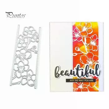 Цветок металлический трафарет DIY записки тиснение бумажные карты декор трафарет плесень серебряный