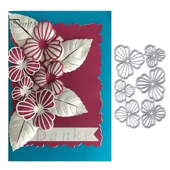 Цветок металлический трафарет DIY записки тиснение бумажные карты декор ремесло трафарет серебряный