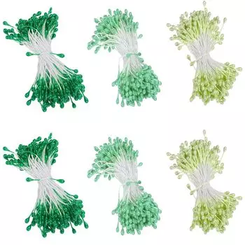 Цветок Pep Green Mix Цветочный материал Pearl Pep Искусственный цветок Сердцевина Pep Диаметр 3 мм Длина Искусственный цветок Тычинка Зеленый Светло-зеленый Мятный