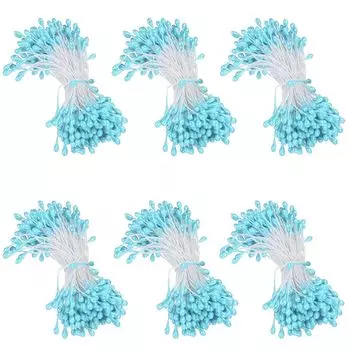 Цветок Pep Небесно-голубой Материал цветка Pearl Pep Искусственный цветок Сердцевина Pep Диаметр 3 мм Длина Искусственные тычинки цветка Примерно 150 штук x 6 небесно-голубой