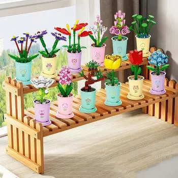 Цветок подсолнуха, строительные блоки, сумка, вечная корзина, бонсай, сад, романтические кирпичи, сделай сам, модель горшечных растений, детский комплект, игрушка для девочки