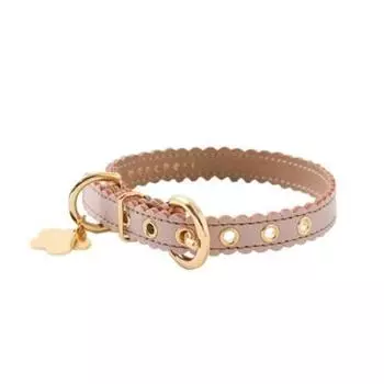 Цветок Подвеска Кожаный Собака Маленькая Средняя Собака Натуральная Корова Регулируемый Выходной Мончери [Цвет Nami] Ошейник, Собака, (S/Розовый), Кожа, Легкий, Размер,