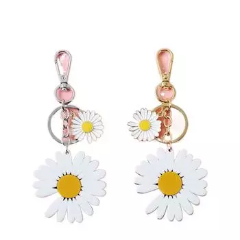 Цветок Подвеска Сумка Подвеска Автомобильный Брелок Цветы Украшения Брелок Ромашка Брелки Брелок золотой