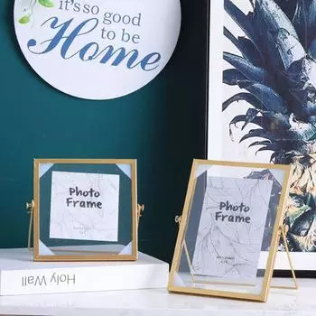 Цветок Растение Картина Плакат Настольный DIY Фоторамка Декоративная Рамка Подставка Для Картины Стеклянный Зажим M-BLACK STYLE A