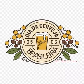Цветок разливного пива, утюг с термопереносной печатью, виниловые нашивки, наклейки для одежды, аппликации «сделай сам», моющиеся нашивки