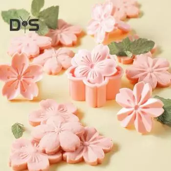 Цветок с антипригарным покрытием, 1 комплект, форма для печенья, сделай сам, антидеформированная креативная форма, формочка для печенья, кухонные инструменты розовый