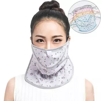 Цветок Солнцезащитный крем для лица Вуаль для лица на открытом воздухе Джини для вождения Защитная вуаль для лица Лето розовый