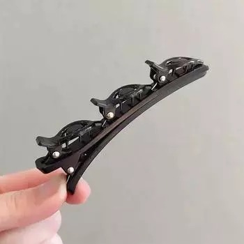 Цветок Сверкающий Бабочка Плетеные Заколки для Волос Четырехлистный Клевер Заколка для Подстриженных Волос Утиный Клюв с 3 Маленькими Заколками для Волос