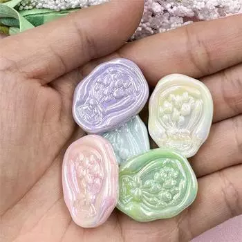 Цветок тюльпана ручной работы для изготовления ювелирных изделий 5 шт. 21*27 мм бусины бусины россыпью акриловые DIY геометрия браслет ожерелье бусины ручной работы