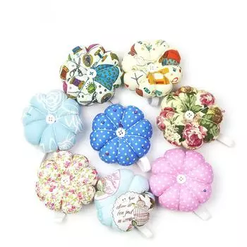 Цветок тыквы Ткань Булавка Подушка Иглодержатель 1 шт. Удобный органайзер для шитья на запястье