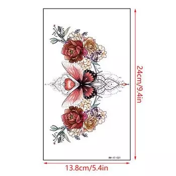 Цветок Водонепроницаемый Временные Татуировки Наклейки Поддельные Татуировки Боди-Арт Рука Женщины