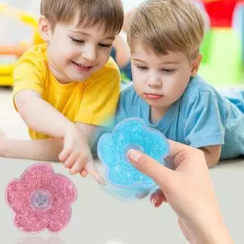 Цветок Волчок Непоседа Игрушка Блеск Зыбучий песок Заполненный Снятие стресса Тренировка гибкости пальцев Спиннер Кончик пальца Гироскоп Дети Подростки Взрослые День рождения жёлтый