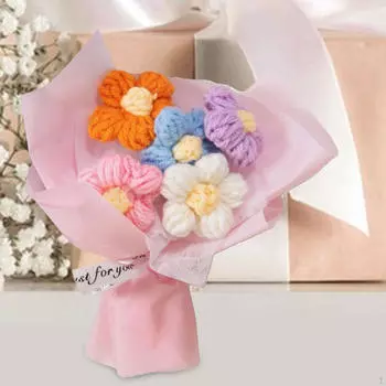 Цветок, Вязаные цветы, Подарок на День святого Валентина, Вязаные цветы, для дома, на полке фиолетовый