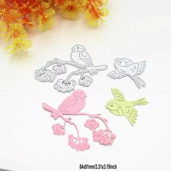Цветок вишни, птицы, штампы, металлический трафарет, скрапбукинг, альбом, тиснение бумажной карты, ремесло, искусство, животное