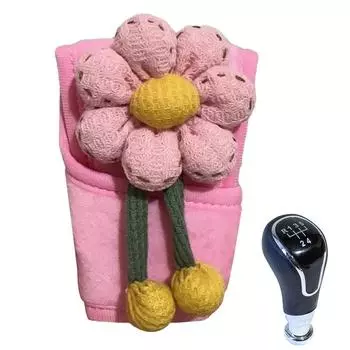 Цветок Защитная крышка для салона автомобиля, крышка для ручки переключения передач, мягкая крышка для ручки переключения передач для украшения автомобиля