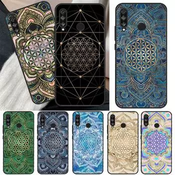 Цветок жизни в лотос пастельно-золотом чехле для Huawei P40 Lite P20 P50 P30 Pro P Smart Z 2019 Nova 5T чехол для Honor 50 чехол Huawei P20
