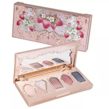 Цветок знает Strawberry Rococo Series Палитра теней для век Powder Shan Misty (04 Роза)