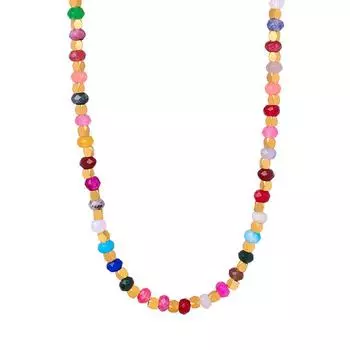 Цветовая гамма дофамина, красочный ограненный камень яшмы, бисерное ожерелье, легкая роскошь, ниша, маленькая фея, темперамент, ювелирные изделия для девочек