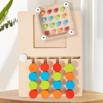 Цветовая головоломка-слайд, головоломка, деревянная игрушка, раннее развитие для детей от 3 до 4 лет Single