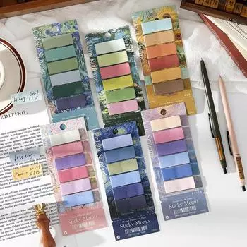 Цветовая схема Стикеры для заметок 120 листов Блокнот для заметок с рисунком художника Самоклеящиеся наклейки для индексов Этикетки