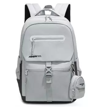 Цветовой блок Школьный рюкзак для старшеклассников Мужской дорожный рюкзак Легкий рюкзак большой вместимости синий