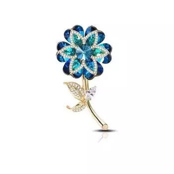 Цветущая брошь со стразами, женская, высокого класса, премиум-брошь, ниша, изысканный, универсальный, корсаж, аксессуары, одежда