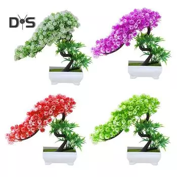 Цветущий букет цветок растение дерево бонсай в горшке офис сад вечеринка настольный орнамент фиолетовый