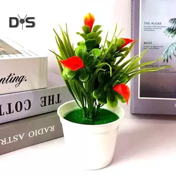 Цветущий букет Искусственный цветок Бонсай Этап Сад Свадьба Домашняя вечеринка Декор Реквизит жёлтый