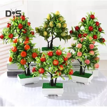 Цветущий букет, искусственный цветок, фруктовое дерево, мини-пейзаж, свадебная вечеринка, домашний стол, декор бонсай