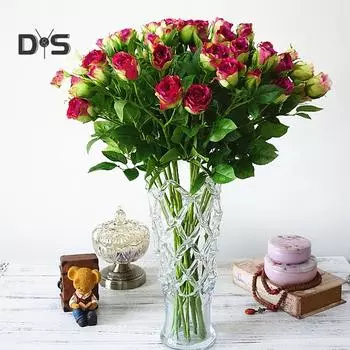 Цветущий букет искусственный цветок розы сад DIY этап вечеринка свадьба праздник ремесло декор светло-розовый