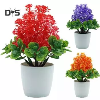 Цветущий букет, искусственный цветок, сезонное дерево, мини-сакапе, свадебный домашний стол, декор бонсай розы красного