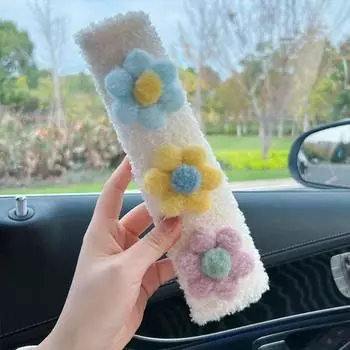 Цветы Цветы Плюшевый чехол на плечо Искусственный ягненок Искусственный ягненок Автомобильный ремень безопасности Аксессуары для автомобиля A