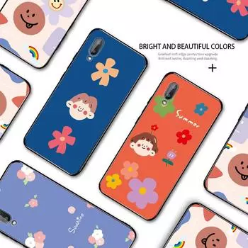 Цветы Детский смайлик Дизайн чехла для телефона Samsung A01