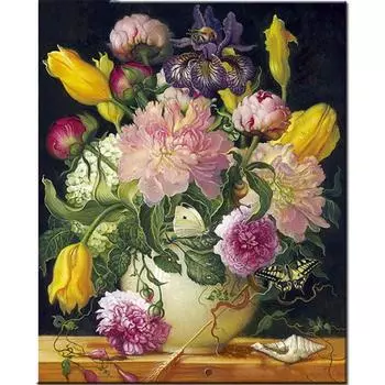Цветы Diy Алмазная картина Вышивка крестиком Полная алмазная вышивка 20X30CM