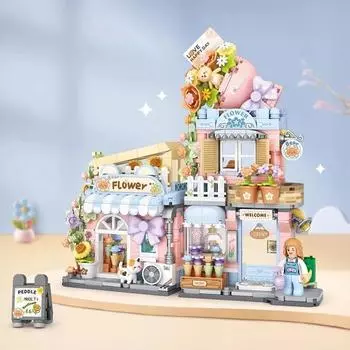 Цветы DIY украшения блоки Домашнее украшение Модель Строительные блоки игрушки Сборка Игрушка Рождественский подарок для детей Взрослые