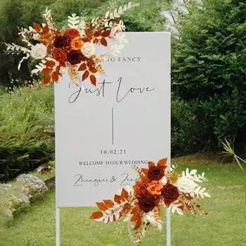 Цветы для свадебной арки (Упаковка из 2 шт.) Искусственные свадебные цветы для свадебных приветственных табличек, украшений и арок с цветами для свадебной церемонии и приема красный