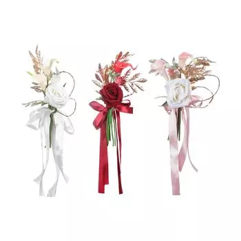 Цветы и ленты на спинке стула у прохода Цветочная спинка стула у прохода Цветок для скамьи розовый