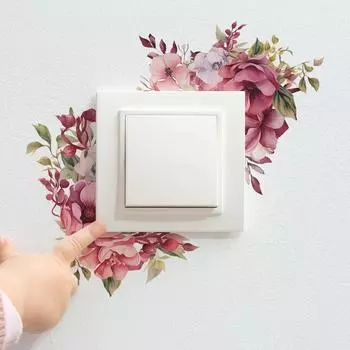 Цветы и листья переключают крыльцо гостиной украшение настенная наклейка 14*20CM/fun-kg32