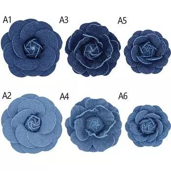 Цветы из джинсовой ткани Искусственная головка цветка камелии для самостоятельного изготовления аксессуаров для волос Корсаж ручной работы as the picture