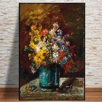 Цветы Картина Маслом На Холсте Ретро Винтаж Украшения Для Дома Постеры И Принты Для Интерьера Без Рамы 21*30cm No Frame