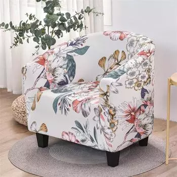 Цветы клубные кресла для ванны, чехлы на стулья, эластичный чехол для одного дивана, съемный чехол для кофейного дивана, дивана, барная стойка Only Tub Sofa Cover