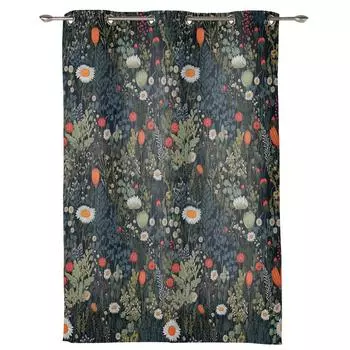 Цветы Листья Хризантемы Шторы для Спальни Гостиной Оконные Шторы Обработки Жалюзи Кухня Домашний Декор Шторы 135W x 60H(cm) x1