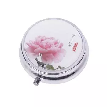 Цветы Металлические таблетницы Круглые таблетницы из нержавеющей стали Органайзер для лекарств Контейнеры для лекарств Разделители для таблеток