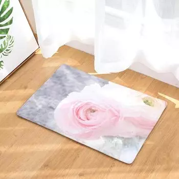 Цветы Розовые розы Коврики для прихожей Живописный принт Спальня Гостиная Ковры для пола Противоскользящие Кухня Ванная комната Квадратный ковер Украшения 40x60cm 16x24 inch