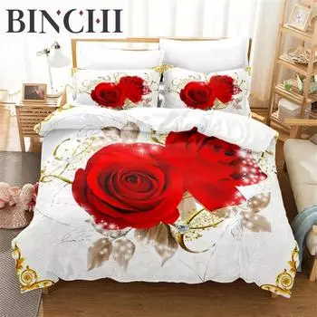 Цветы, розы пододеяльник комплект, модный комплект постельного белья, мягкий удобный дышащий пододеяльник, для спальни гостевой комнаты декор 70x133cm 2pcs