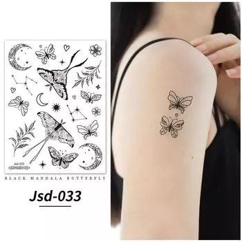 Цветы Временные Татуировки Хной Черные Татуировки Мандалы